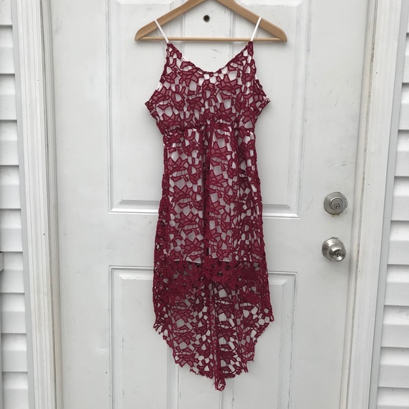 LAST 1: NEW Red V-neck High Low Dress - Picture 5 of 8